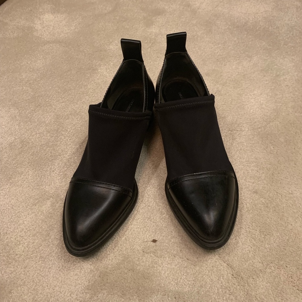 Oxford booties with cutout heel